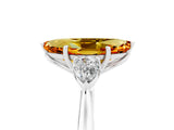 White gold Three-Stone Marquise Cut Citrine Ring with Pear  Side Stones in Four-Prong Setting_17