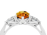 White gold Three-Stone Marquise Cut Citrine Ring with Pear  Side Stones in Four-Prong Setting_52