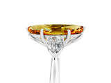 White gold Three-Stone Marquise Cut Citrine Ring with Pear  Side Stones in Four-Prong Setting_53