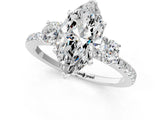 White gold Three-Stone Marquise Cut Cut Diamond Pavé Band with Prong Setting_20