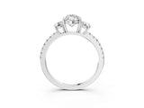 White gold Three-Stone Marquise Cut Cut Diamond Pavé Band with Prong Setting_22