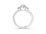 White gold Three-Stone Marquise Cut Cut Diamond Pavé Band with Prong Setting_28