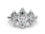 White gold Three-Stone Marquise Cut Cut Diamond Ring with Channel Set Band and Four-Prong Setting_113