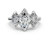 White gold Three-Stone Marquise Cut Cut Diamond Ring with Channel Set Band and Four-Prong Setting_50
