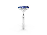 White gold Three-Stone Marquise Cut Cut Diamond Ring with Pear Side Stones in Four-Prong Setting_2