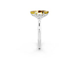 White gold Three-Stone Marquise Cut Cut Diamond Ring with Pear Side Stones in Four-Prong Setting_2