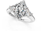 White gold Three-Stone Marquise Cut Cut Diamond Ring with Trillion Side Stones and Four-Prong Setting_16