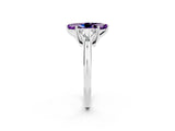 White gold Three-Stone Marquise Cut Cut Diamond Ring with Trillion Side Stones and Four-Prong Setting_2