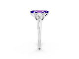 White gold Three-Stone Marquise Cut Cut Diamond Ring with Trillion Side Stones and Four-Prong Setting_2