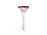 White gold Three-Stone Marquise Cut Cut Diamond Ring with Trillion Side Stones and Four-Prong Setting_2