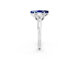 White gold Three-Stone Marquise Cut Cut Diamond Ring with Trillion Side Stones and Four-Prong Setting_2