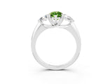White gold Three-Stone Marquise Cut Cut Diamond Ring with Trillion Side Stones and Four-Prong Setting_3