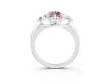 White gold Three-Stone Marquise Cut Cut Diamond Ring with Trillion Side Stones and Four-Prong Setting_3