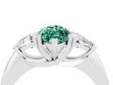 White gold Three-Stone Marquise Cut Cut Diamond Ring with Trillion Side Stones and Four-Prong Setting_4