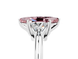 White gold Three-Stone Marquise Cut Cut Diamond Ring with Trillion Side Stones and Four-Prong Setting_5