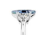 White gold Three-Stone Marquise Cut Cut Diamond Ring with Trillion Side Stones and Four-Prong Setting_5