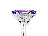 White gold Three-Stone Marquise Cut Cut Diamond Ring with Trillion Side Stones and Four-Prong Setting_5