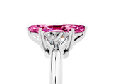 White gold Three-Stone Marquise Cut Cut Diamond Ring with Trillion Side Stones and Four-Prong Setting_5