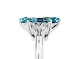 White gold Three-Stone Marquise Cut Cut Diamond Ring with Trillion Side Stones and Four-Prong Setting_5