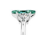 White gold Three-Stone Marquise Cut Cut Diamond Ring with Trillion Side Stones and Four-Prong Setting_5