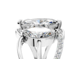 White gold Three-Stone Marquise Cut Cut Diamond Split Shank Prong Set Ring_12