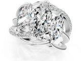 White gold Three-Stone Marquise Cut Cut Diamond Split Shank Prong Set Ring_8