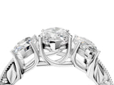 White gold Three-Stone Marquise Cut Cut Milgrain Pavé Engagement Ring_11