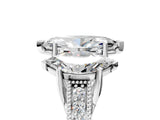 White gold Three-Stone Marquise Cut Cut Milgrain Pavé Engagement Ring_12