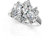 White gold Three-Stone Marquise Cut Cut Solitaire Ring with Classic Prong Setting_128