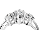White gold Three-Stone Marquise Cut Diamond Engagement Ring with Prong Setting on a White Gold Band_10