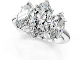 White gold Three-Stone Marquise Cut Diamond Engagement Ring with Prong Setting on a White Gold Band_43