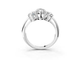 White gold Three-Stone Marquise Cut Diamond Engagement Ring with Prong Setting on a White Gold Band_45