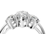 White gold Three-Stone Marquise Cut Diamond Engagement Ring with Prong Setting on a White Gold Band_46