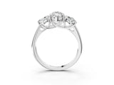 White gold Three-Stone Marquise Cut Diamond Engagement Ring with Prong Setting_10