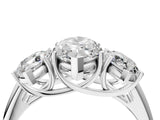 White gold Three-Stone Marquise Cut Diamond Engagement Ring with Prong Setting_11