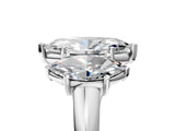 White gold Three-Stone Marquise Cut Diamond Engagement Ring with Prong Setting_12