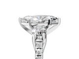 White gold Three-Stone Marquise Cut Diamond Pavé Band with Four-Prong Setting_57
