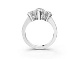 White gold Three-Stone Marquise Cut Diamond Ring with Channel Set Band and Four-Prong Setting_29