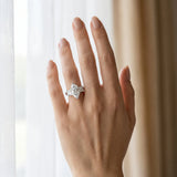 White gold Three-Stone Marquise Cut Diamond Ring with Channel Set Band and Four-Prong Setting_6