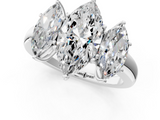 White gold Three-Stone Marquise Cut Diamond Ring with Channel-Set Band and Four-Prong Setting_69