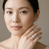 White gold Three-Stone Marquise Cut Diamond Ring with Channel Set Band and Four-Prong Setting_7
