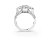 White gold Three-Stone Marquise Cut Diamond Ring with Channel-Set Band and Four-Prong Setting_71