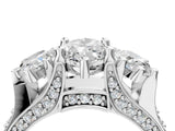 White gold Three-Stone Marquise Cut Diamond Ring with Channel-Set Band and Four-Prong Setting_73