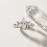White gold Three-Stone Marquise Cut Diamond Ring with Channel-Set Band and Prong Setting_21