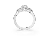 White gold Three-Stone Marquise Cut Diamond Ring with Pear  Side Stones in Four-Prong Setting_19