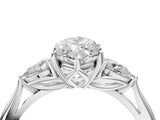 White gold Three-Stone Marquise Cut Diamond Ring with Pear  Side Stones in Four-Prong Setting_20