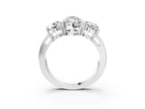 White gold Three-Stone Marquise Cut Diamond Ring with Round Side Stones, Classic Band, and Four-Prong Setting_22