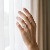 White gold Three-Stone Marquise Cut Diamond Solitaire with Prong Setting and Classic Band_13
