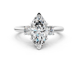 White gold Three-Stone Marquise Cut Diamond Solitaire with Prong Setting and Classic Band_51