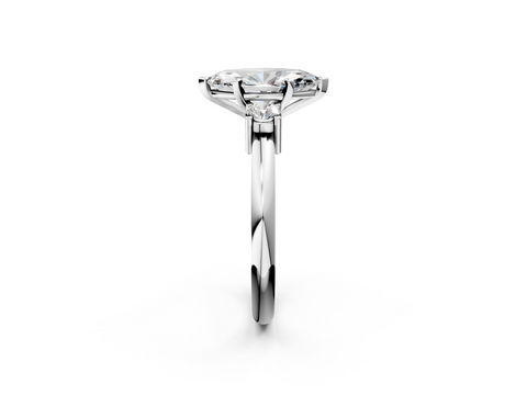 White gold Three-Stone Marquise Cut Diamond Solitaire with Prong Setting and Classic Band_53